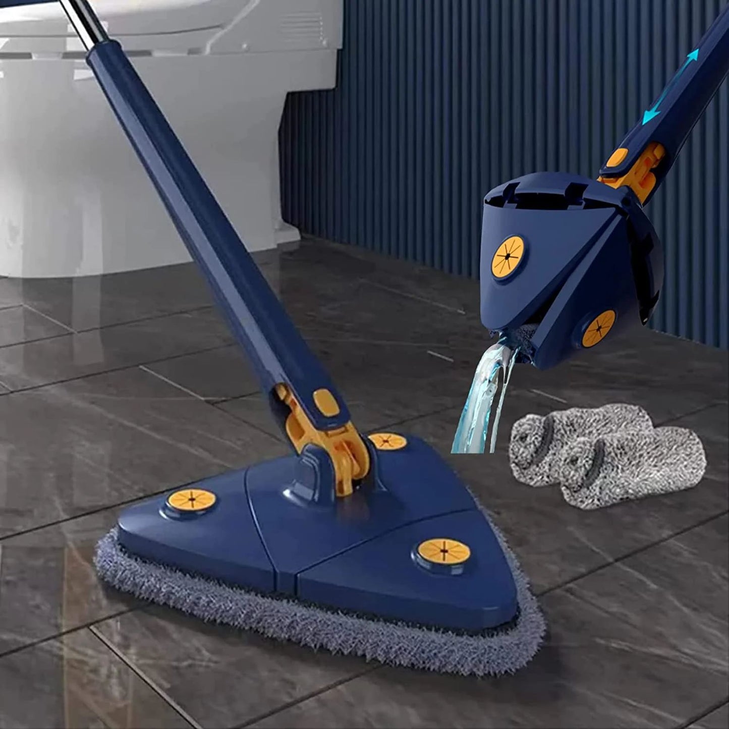 360° Rotating Adjustable Triangle Mop for wet and dry floor cleaning