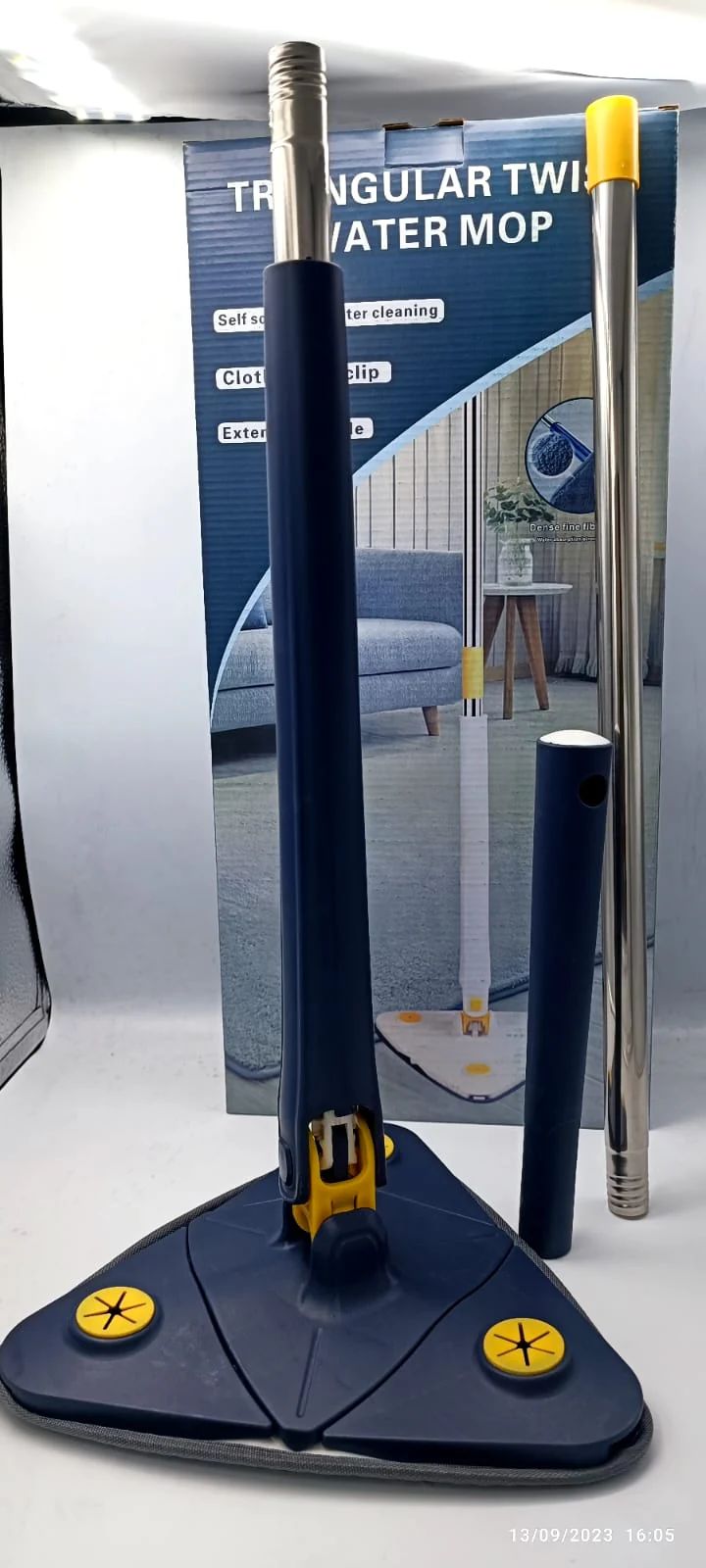 360° Rotating Adjustable Triangle Mop for wet and dry floor cleaning