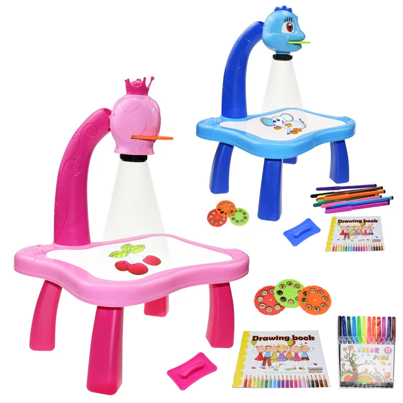 LED Projector Drawing Table for Kids – Educational Art & Painting Learning Toy with Music