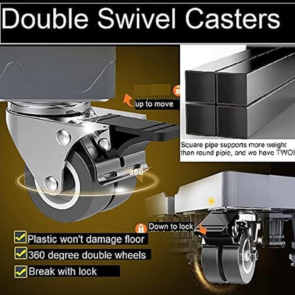 Adjustable Washing Machine and Refrigerator Stand with Lockable Wheels for Home Appliances