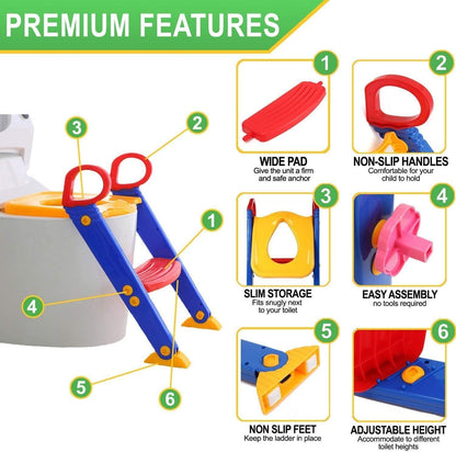 Adjustable Kids Toilet Training Seat with Ladder