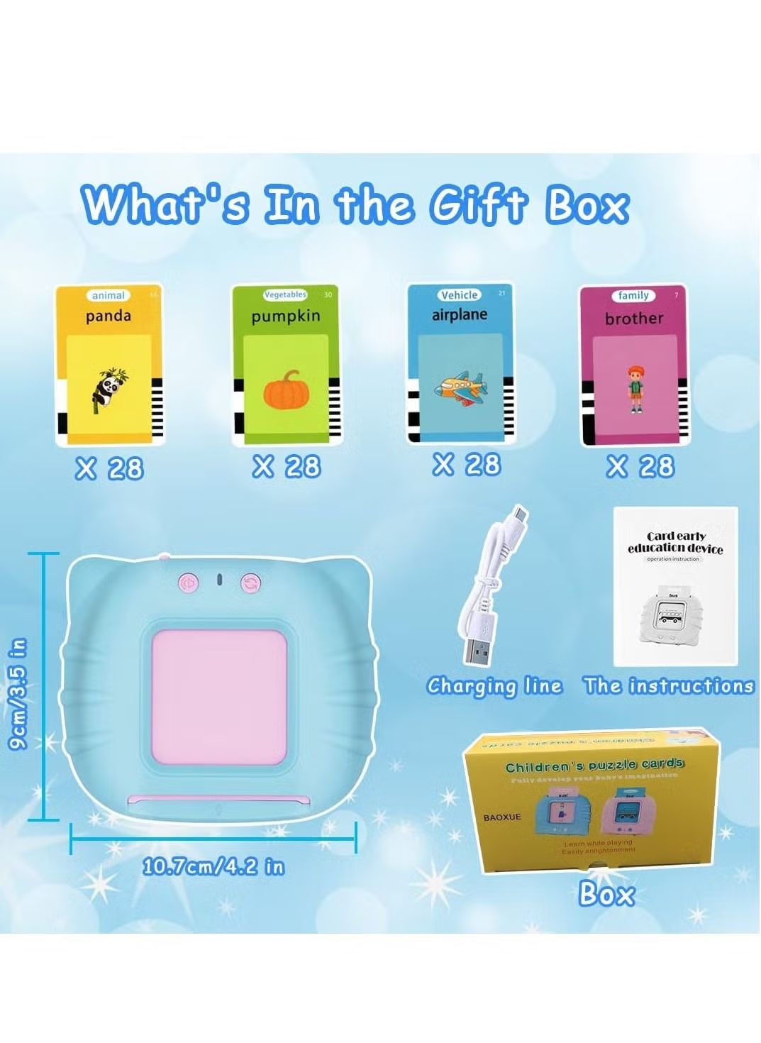 Talking Flash Cards for Kids with 112 Learning Cards and 224 Sight Words