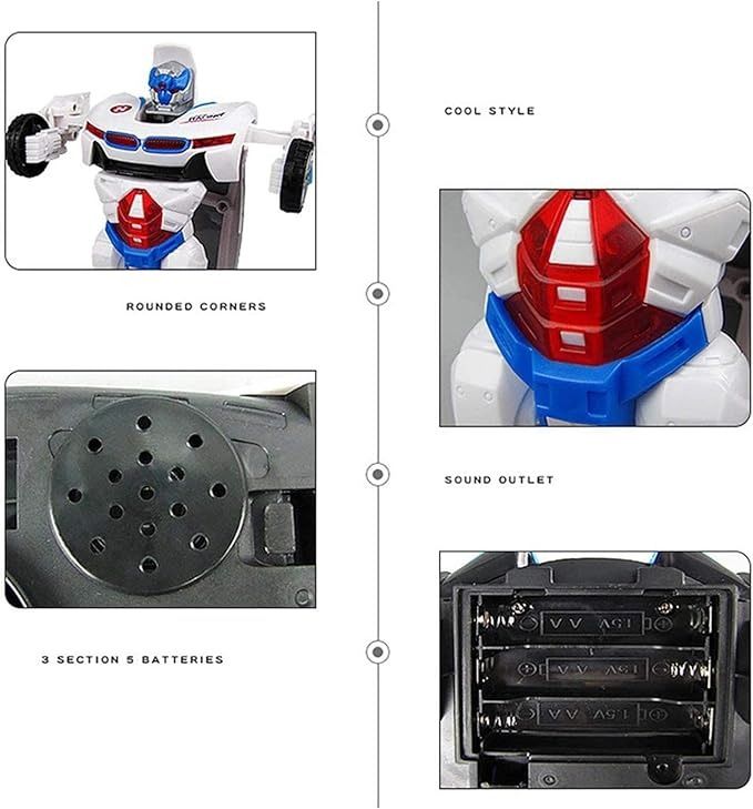 2-in-1 transforming robot car toy that automatically converts from a sports car into a robot for kids.
