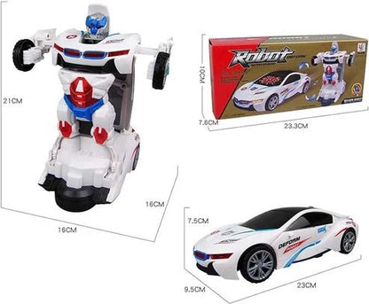 2-in-1 transforming robot car toy that automatically converts from a sports car into a robot for kids.